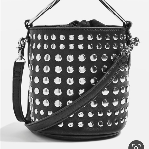 Topshop Handbags - Topshop Suzie Studded Small Mini Bucket Bag Purse